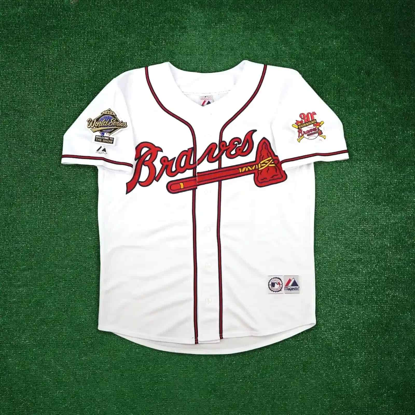 Atlanta Braves 1995 World Series Home White Jersey Men's (S-3XL)