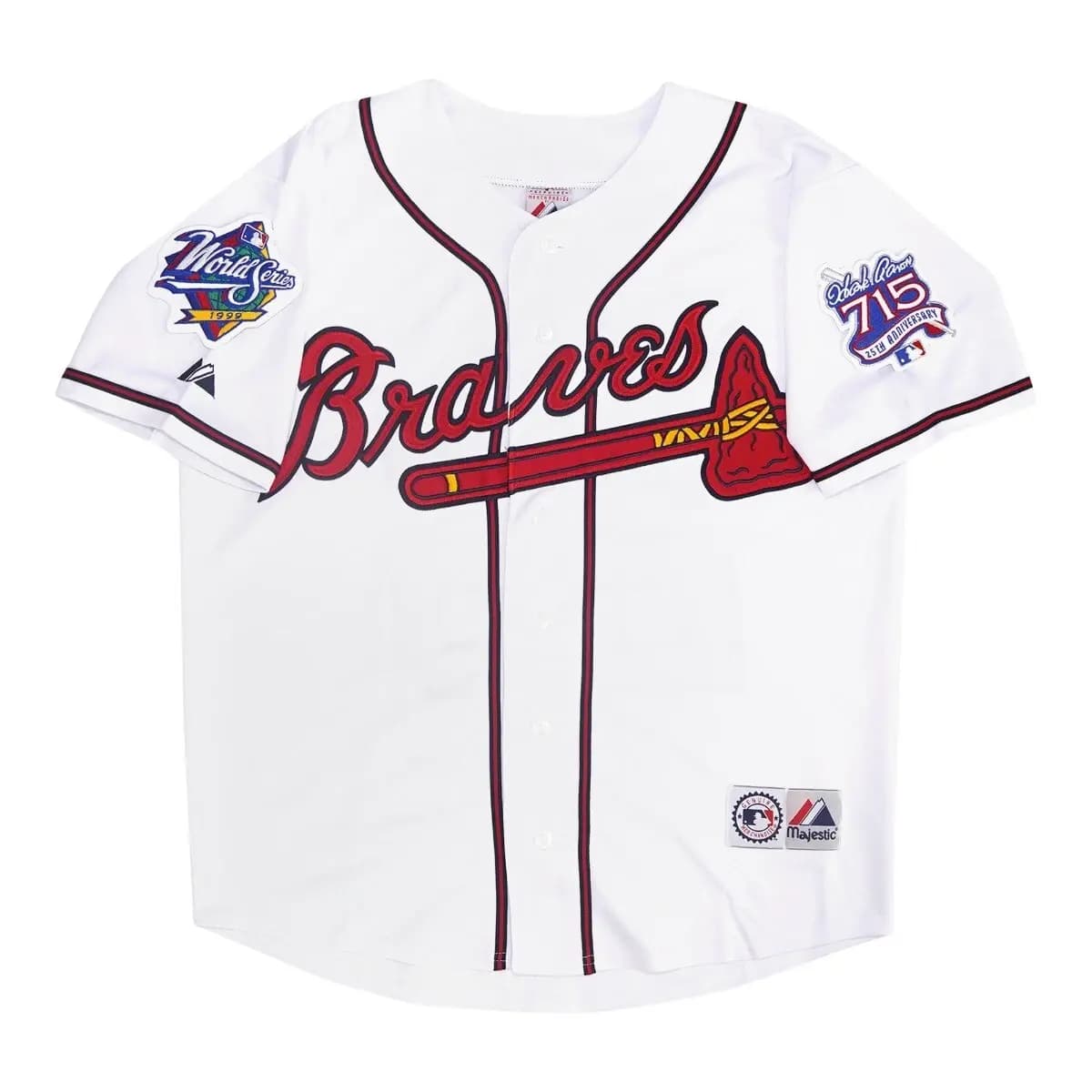 Atlanta Braves 1999 World Series Home White Jersey Men's (S-3XL)