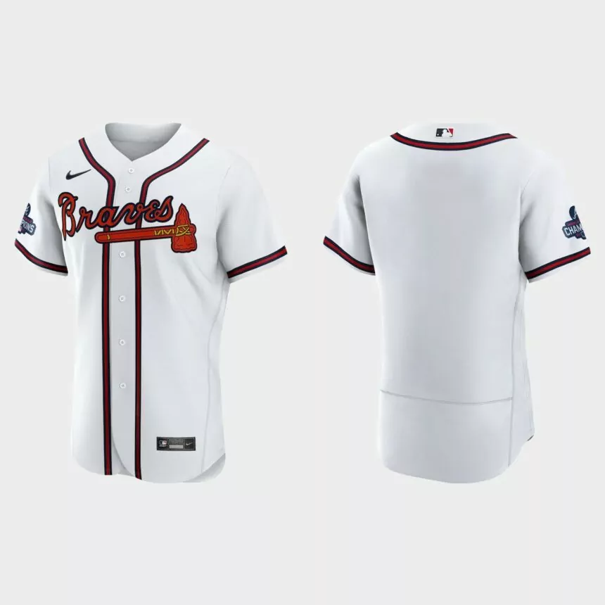 Atlanta Braves 2021 World Series Champions White Authentic Jersey