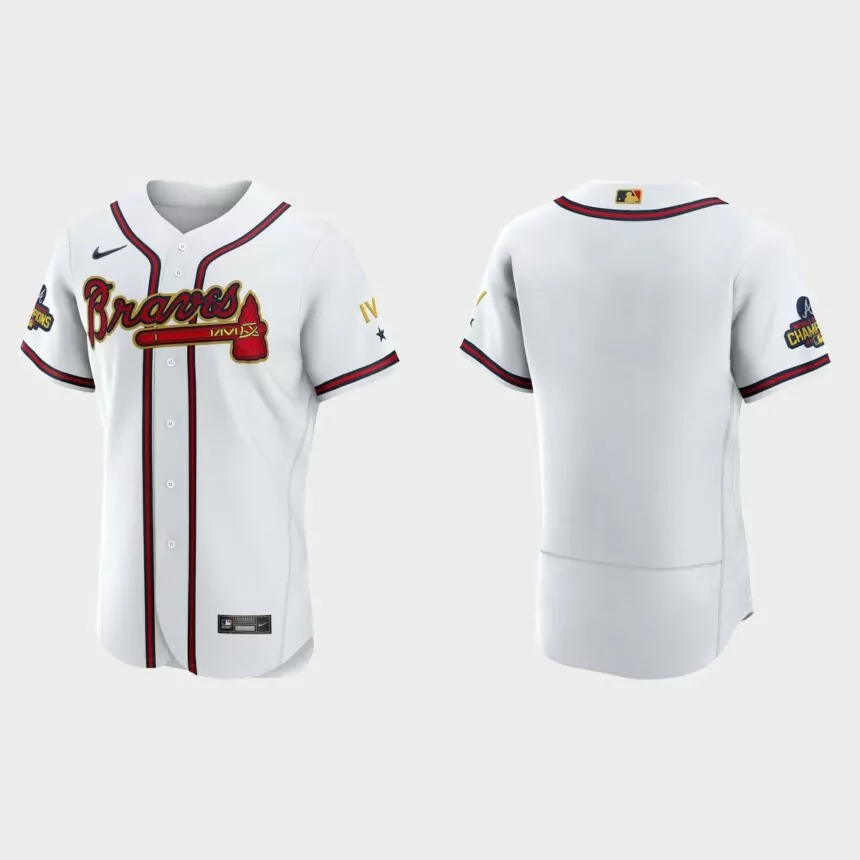 Atlanta Braves 2022 Gold Program White Authentic Jersey