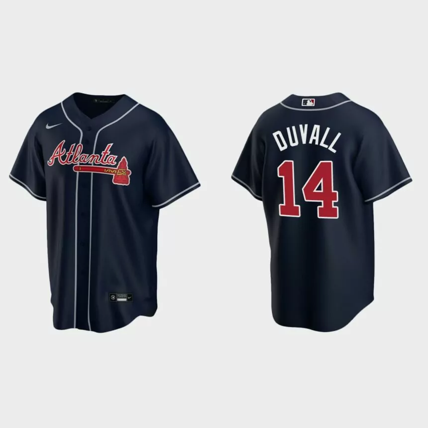Atlanta Braves Adam Duvall Replica Alternate Jersey – Navy