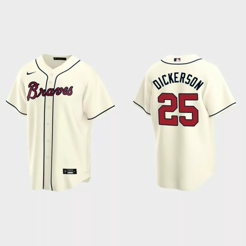 Atlanta Braves Alex Dickerson Replica Alternate Jersey – Cream