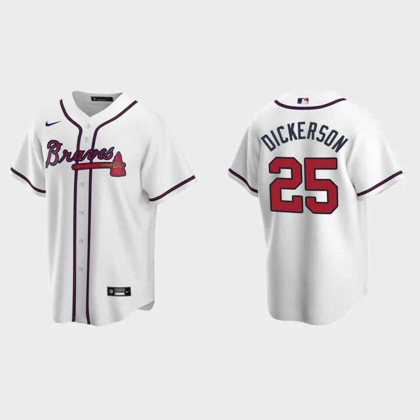 Atlanta Braves Alex Dickerson Replica Home Jersey – White