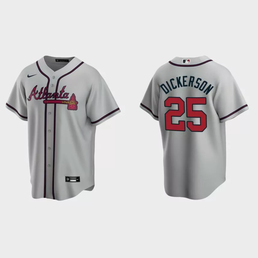 Atlanta Braves Alex Dickerson Replica Road Jersey – Gray