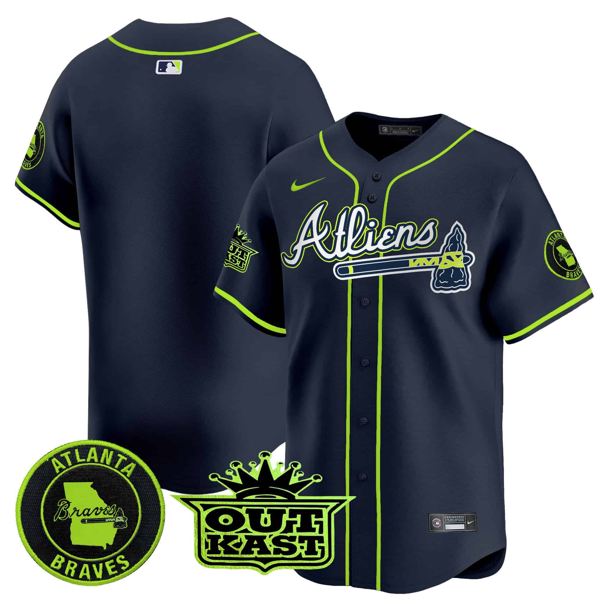 Atlanta Braves Atliens Vapor Premier Limited   baseball  Jersey – All Stitched Atliens Blank