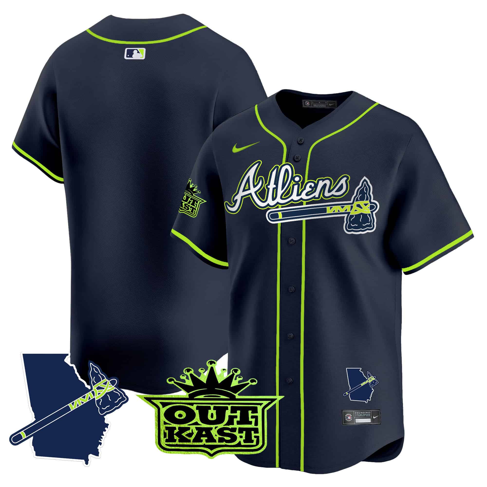 Atlanta Braves Atliens Vapor Premier Limited  baseball  Jersey V2 – All Stitched Atliens Blank