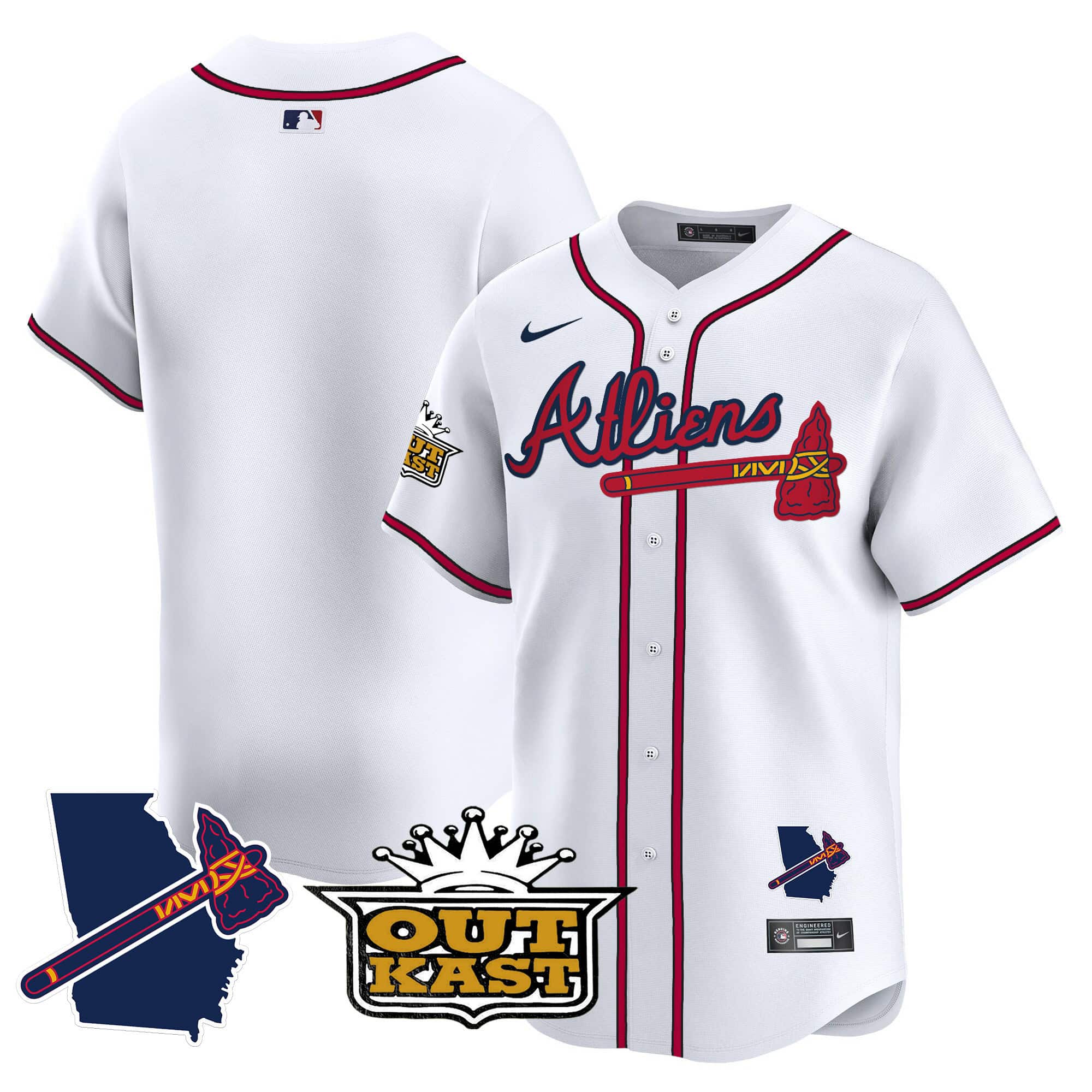 Atlanta Braves Atliens Vapor Premier Limited  baseball  Jersey V2 – All Stitched White