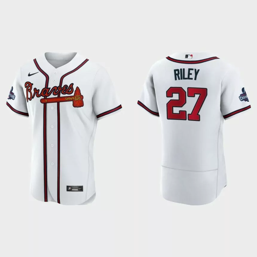Atlanta Braves Austin Riley 2021 World Series Champions White Authentic Jersey