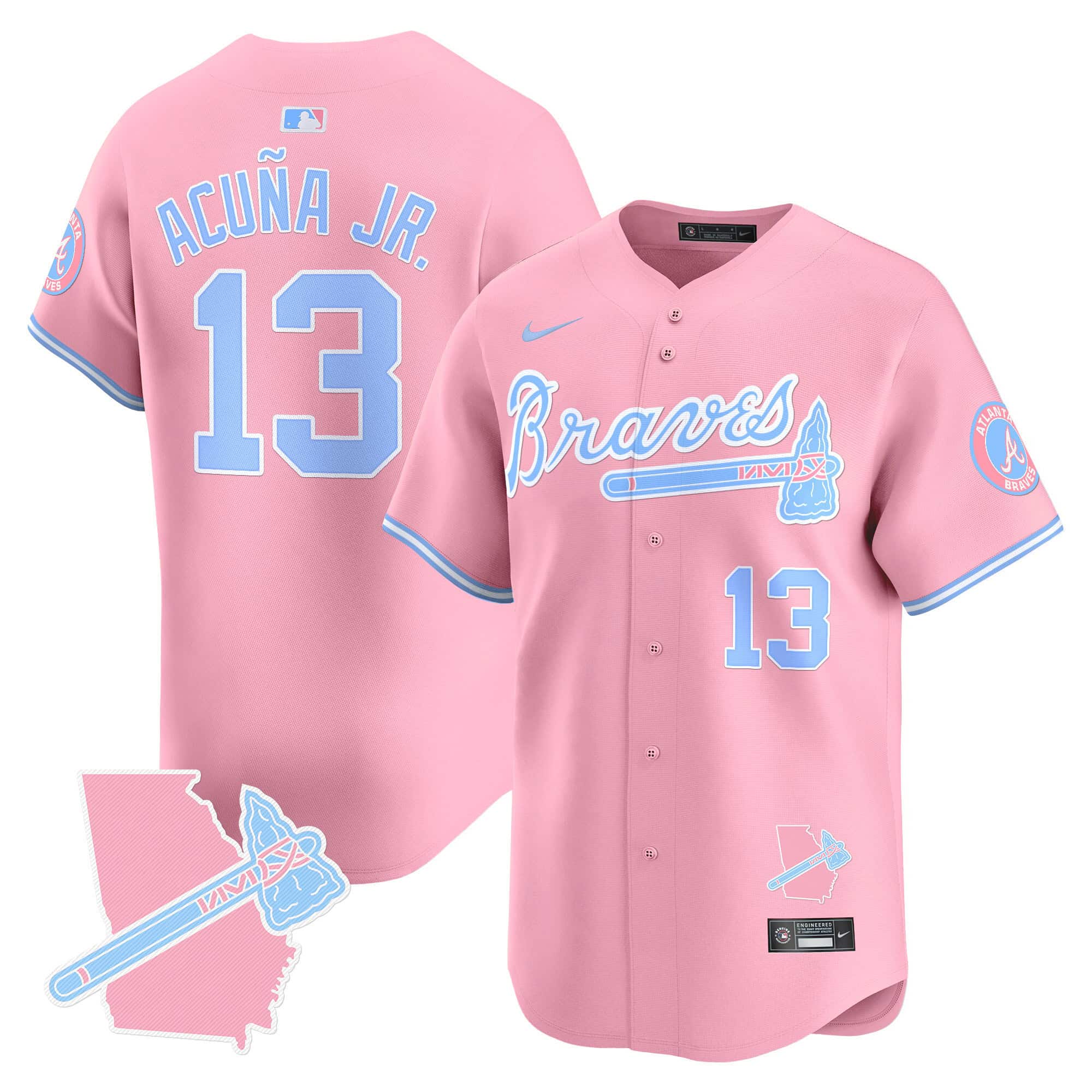 Atlanta Braves Bubblegum Pink Vapor Premier Limited baseball  Jersey – All Stitched Pink #13 Ronald Acuna Jr.
