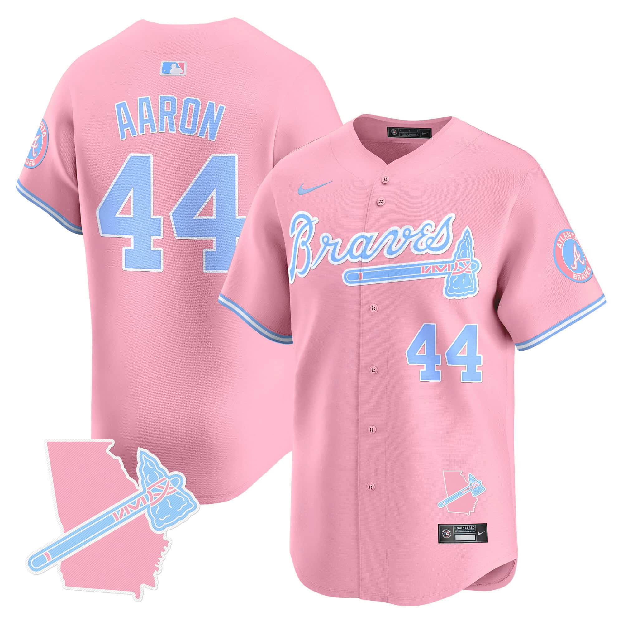 Atlanta Braves Bubblegum Pink Vapor Premier Limited baseball  Jersey – All Stitched Pink #44 Hank Aaron