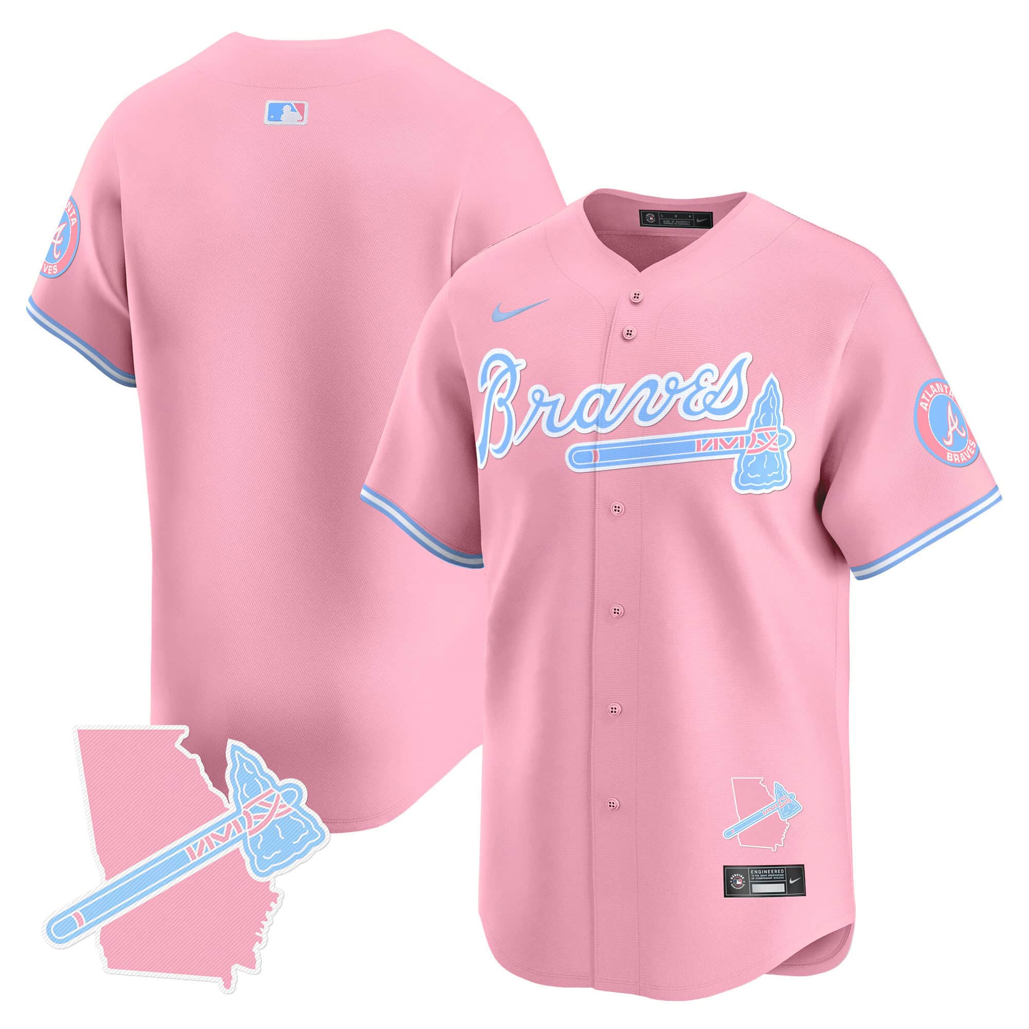 Atlanta Braves Bubblegum Pink Vapor Premier Limited baseball  Jersey – All Stitched Pink Blank