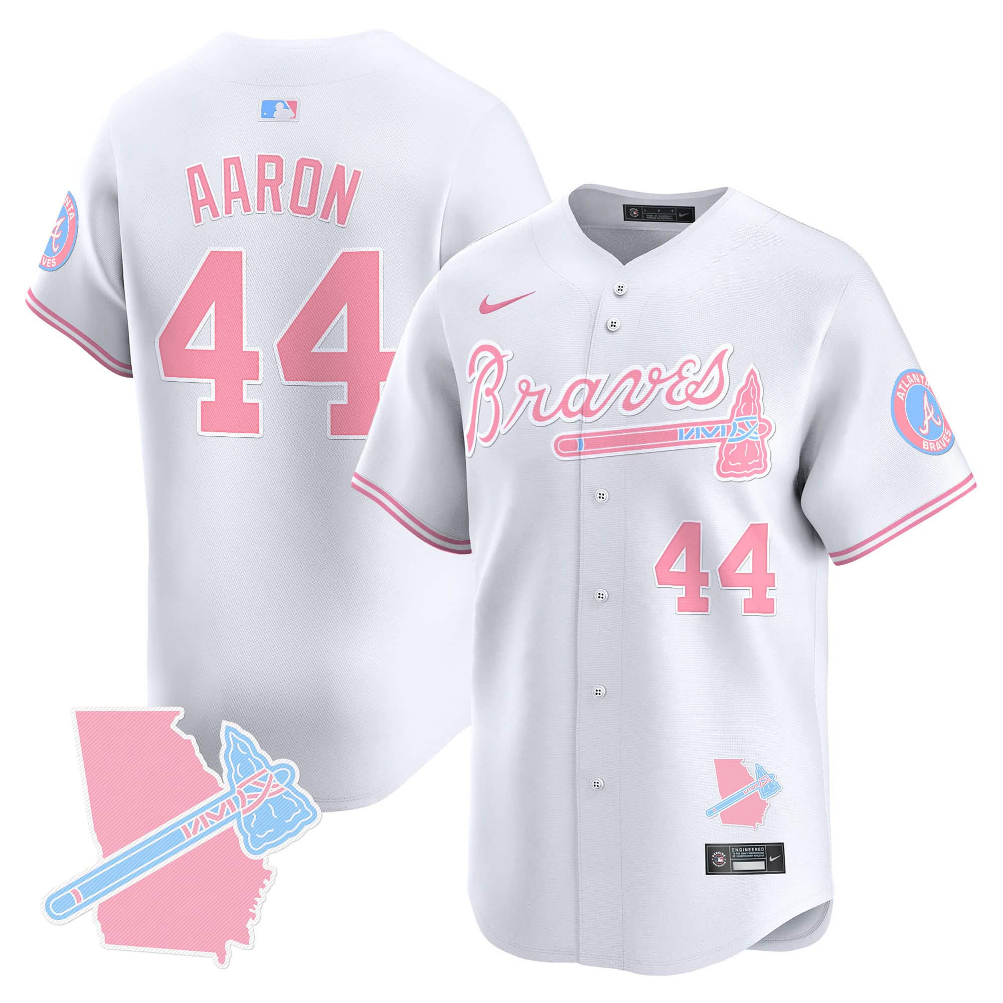Atlanta Braves Bubblegum Pink Vapor Premier Limited baseball  Jersey – All Stitched White Blank #44 Hank Aaron