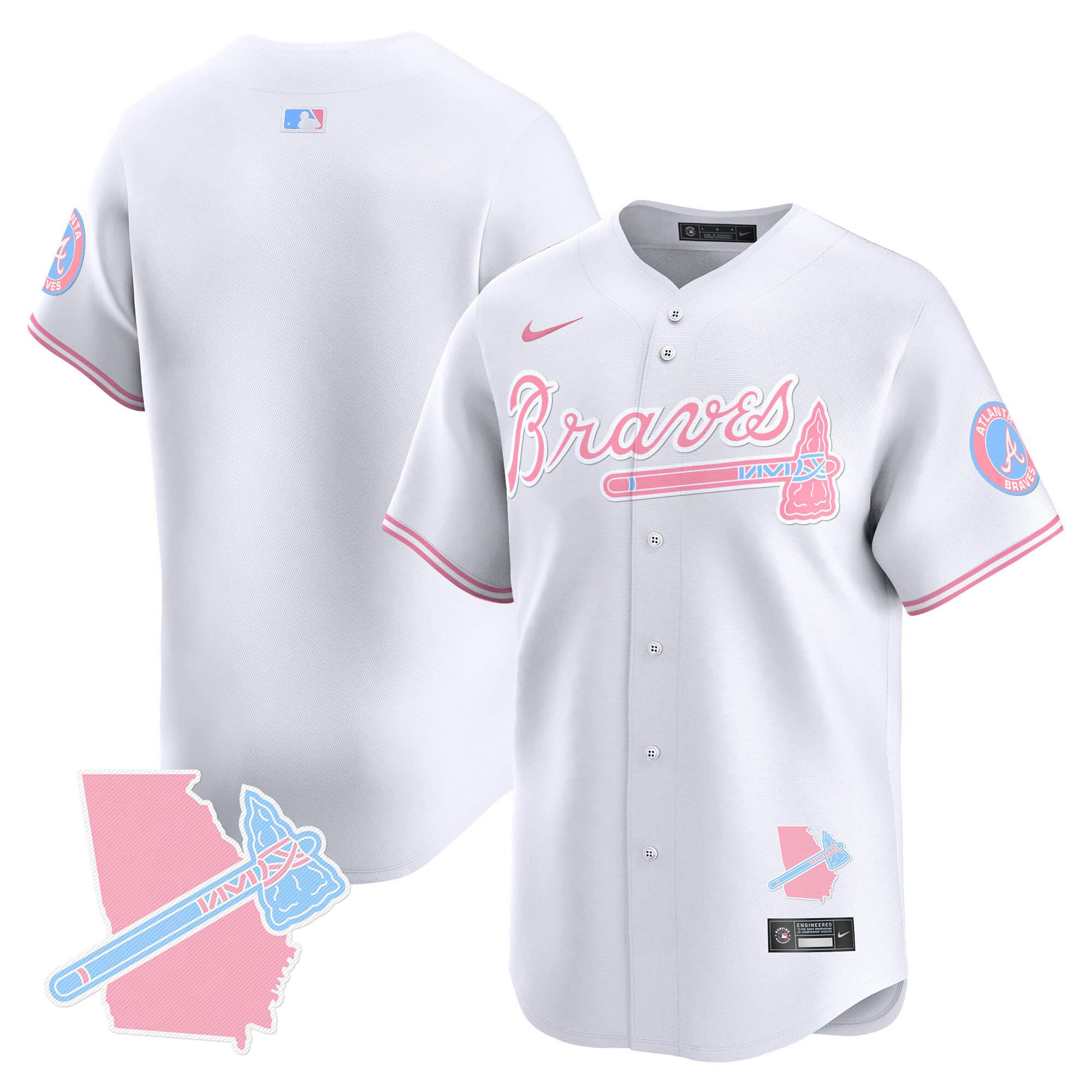 Atlanta Braves Bubblegum Pink Vapor Premier Limited baseball  Jersey – All Stitched White Blank Blank