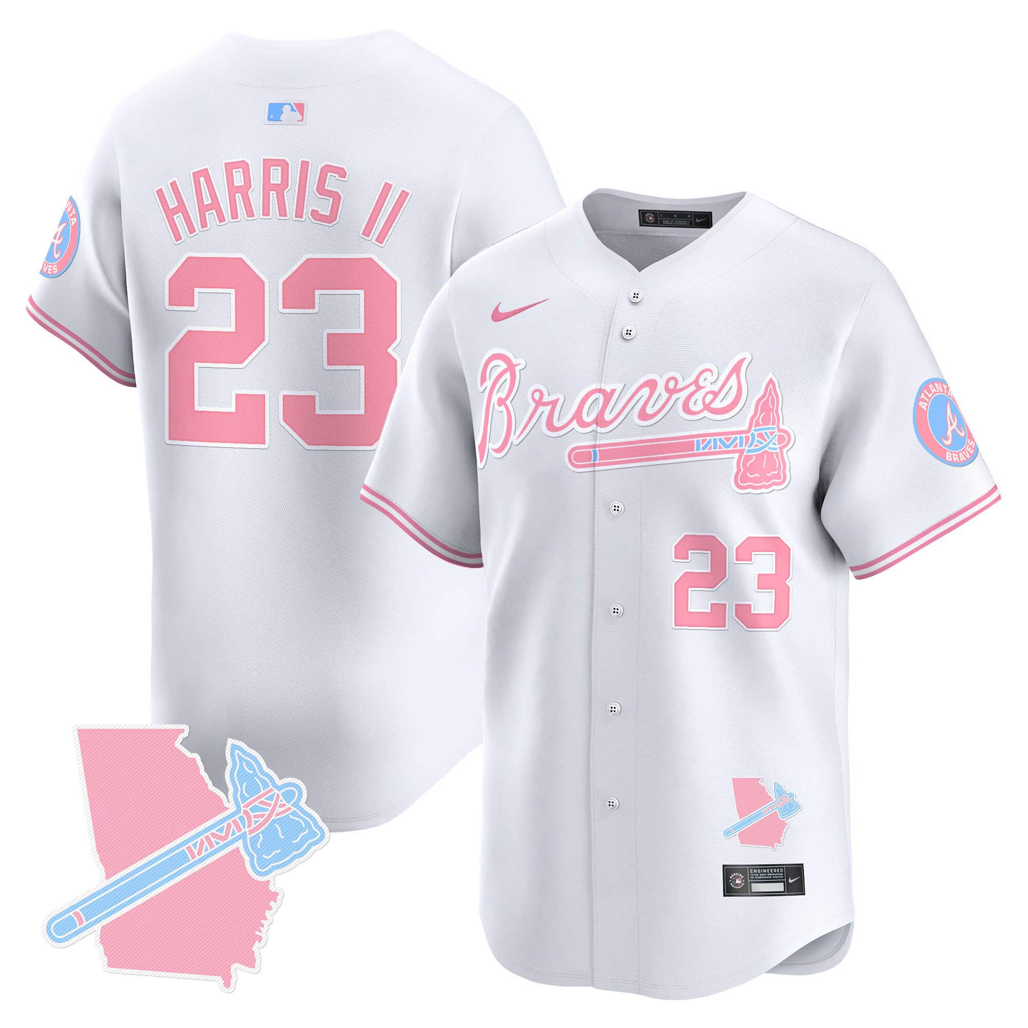 Atlanta Braves Bubblegum Pink Vapor Premier Limited baseball  Jersey – All Stitched White Blank Michael Harris II #23