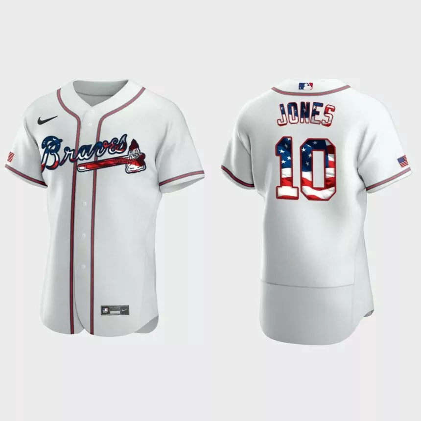 Atlanta Braves Chipper Jones 2020 Stars 4th of July Jersey – White