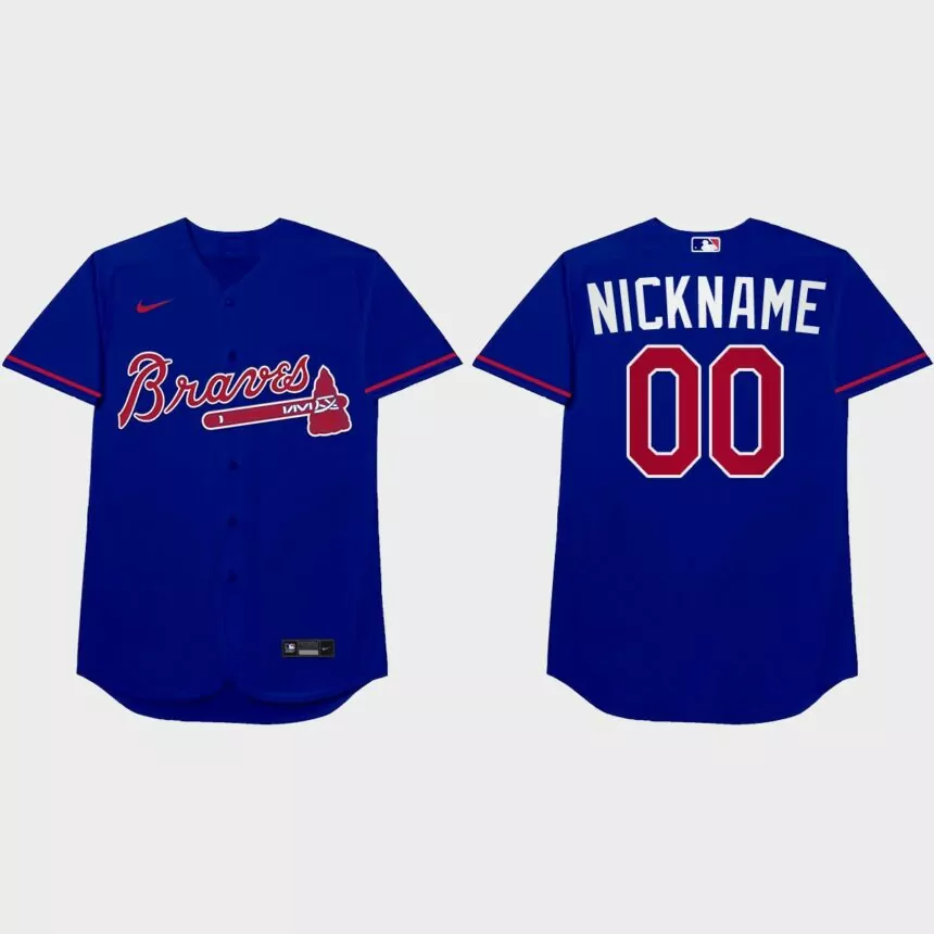 Atlanta Braves Custom 2021 Players’ Weekend Nickname Jersey – Royal