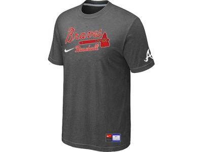 Atlanta Braves D.Grey NEW Short Sleeve Practice T-Shirt