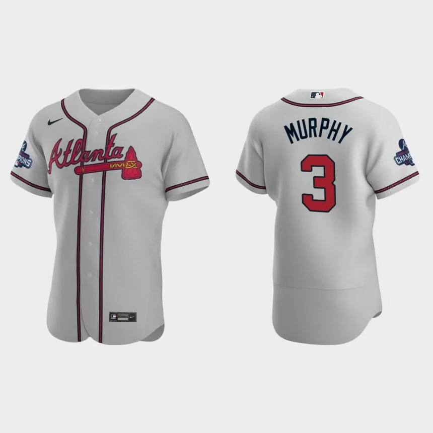 Atlanta Braves Dale Murphy 2021 World Series Champions Gray Authentic Jersey