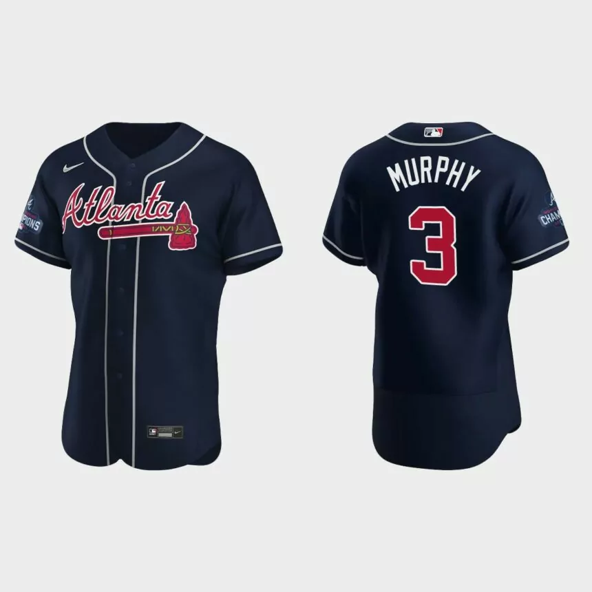 Atlanta Braves Dale Murphy 2021 World Series Champions Navy Authentic Jersey