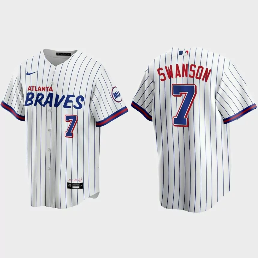 Atlanta Braves Dansby Swanson 2021 City Connect Replica Jersey – White