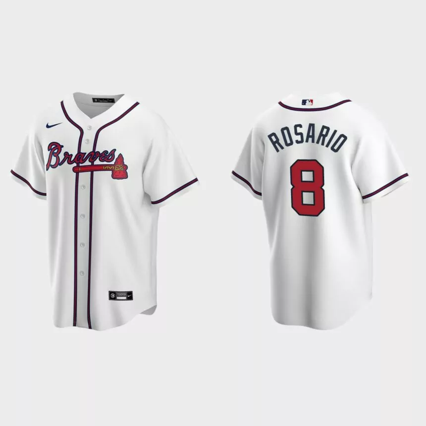 Atlanta Braves Eddie Rosario Replica Home Jersey – White