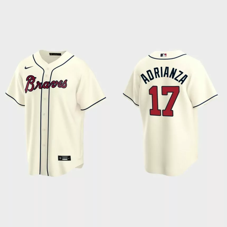 Atlanta Braves Ehire Adrianza Replica Alternate Jersey – Cream