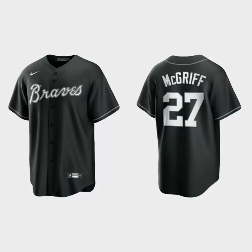 Atlanta Braves Fred McGriff 2021 All Black Fashion Replica Jersey – Black White
