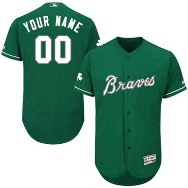 Atlanta Braves Green Celtic Men's Customized Flexbase Jersey