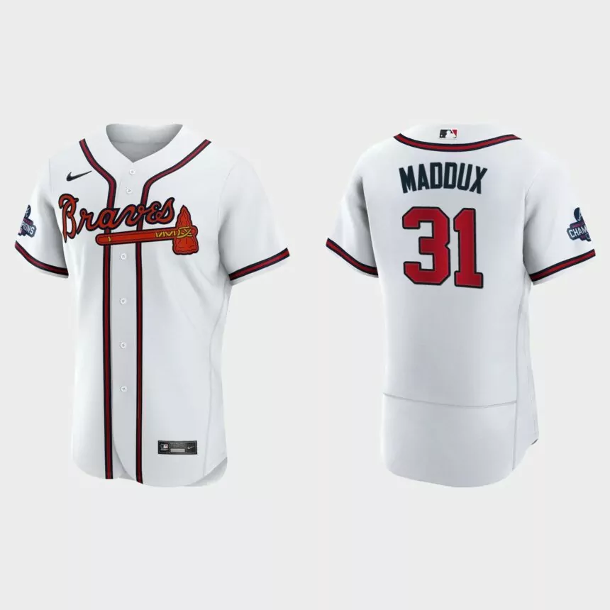 Atlanta Braves Greg Maddux 2021 World Series Champions White Authentic Jersey