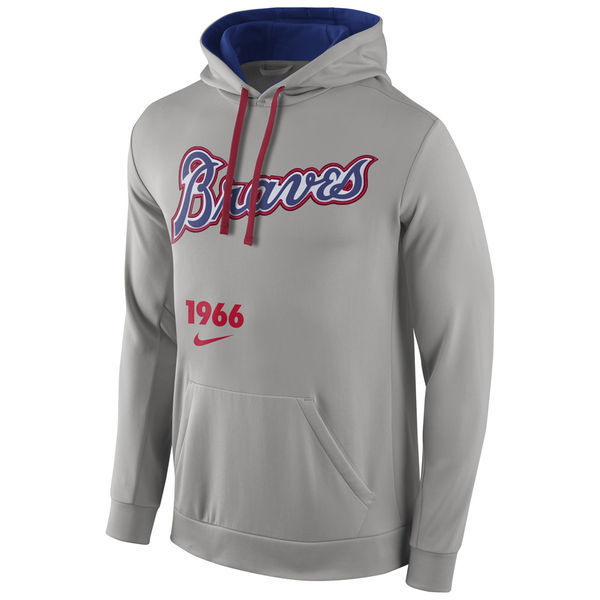 Atlanta Braves Grey Cooperstown Performance Men's Pullover Hoodie