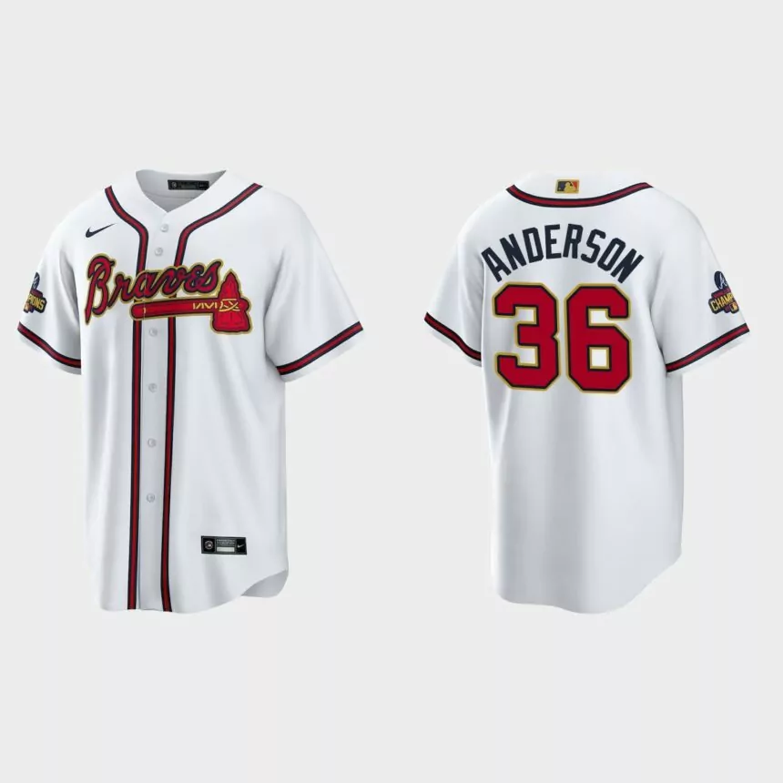 Atlanta Braves Ian Anderson 2022 Gold Program White Replica Jersey