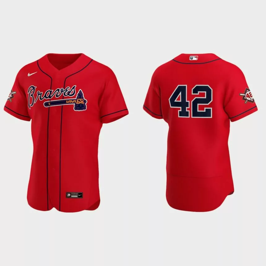 Atlanta Braves Jackie Robinson Day Authentic Jersey – Red