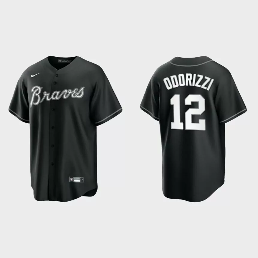 Atlanta Braves Jake Odorizzi Replica Official Jersey – Black White