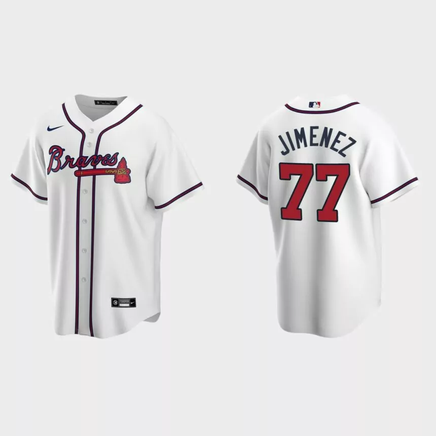 Atlanta Braves Joe Jimenez Replica Home Jersey – White