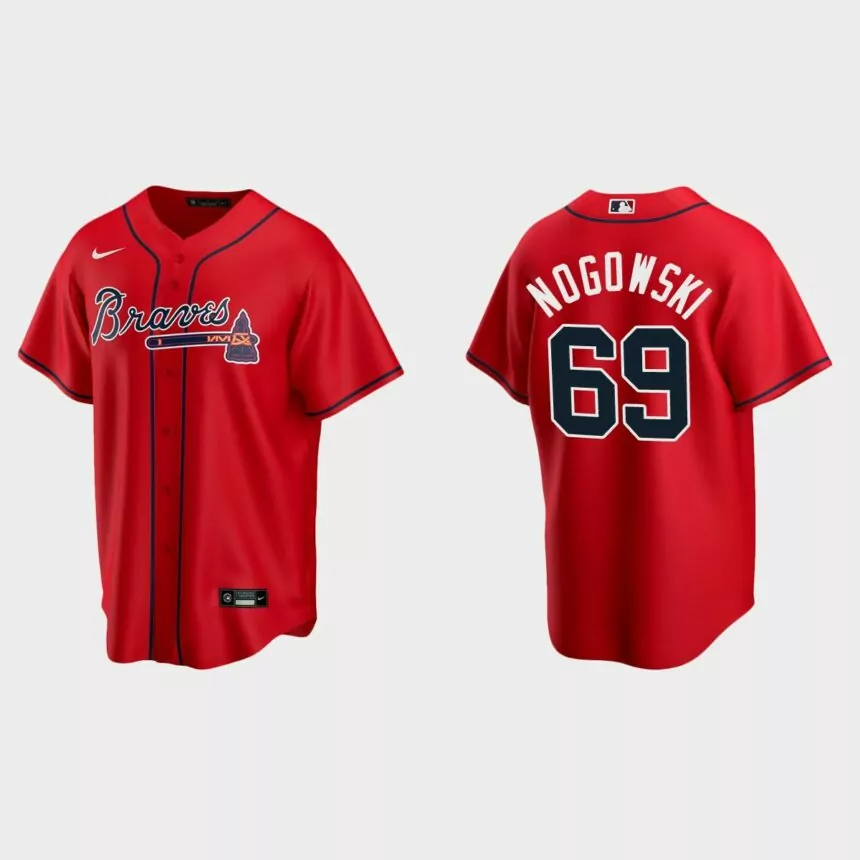 Atlanta Braves John Nogowski Replica Alternate Jersey – Red