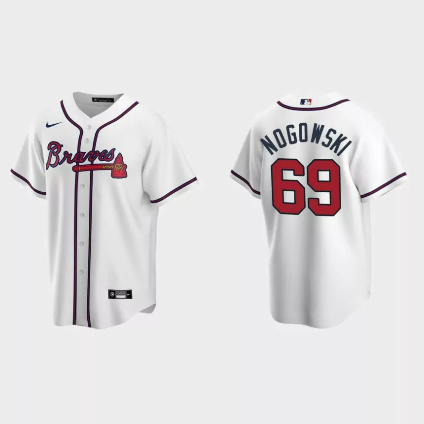 Atlanta Braves John Nogowski Replica Home Jersey – White