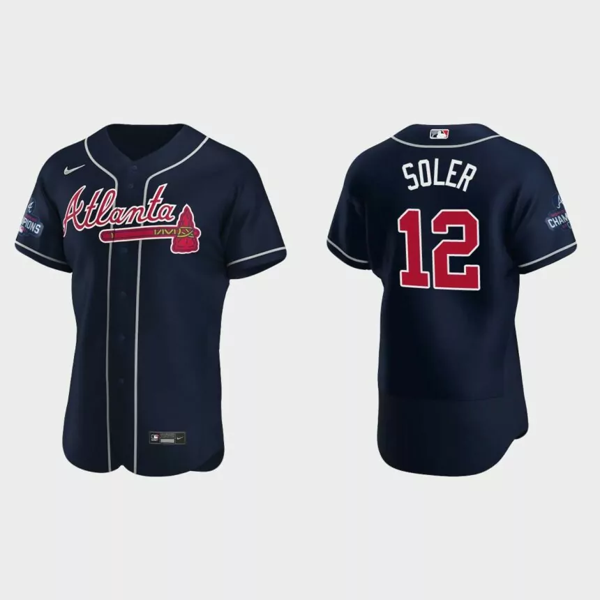 Atlanta Braves Jorge Soler 2021 World Series Champions Navy Authentic Jersey