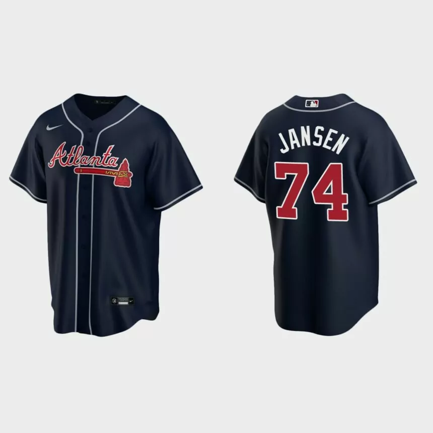 Atlanta Braves Kenley Jansen Replica Alternate Jersey – Navy