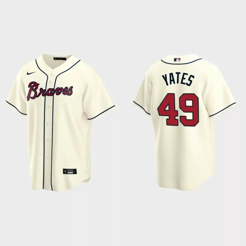 Atlanta Braves Kirby Yates Replica Alternate Jersey – Cream
