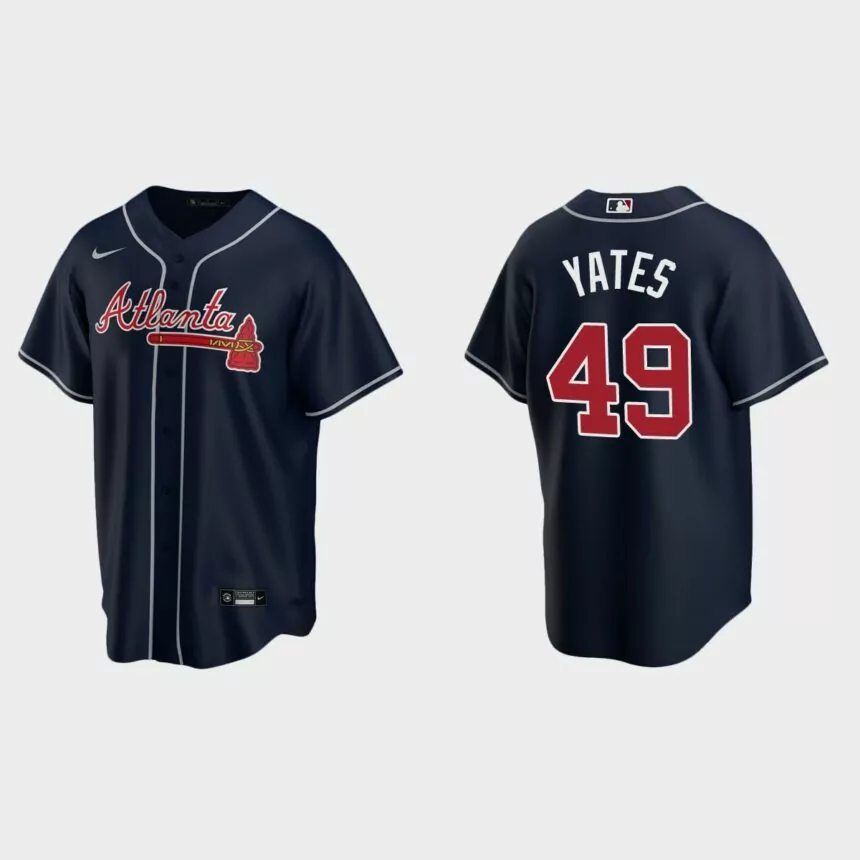 Atlanta Braves Kirby Yates Replica Alternate Jersey – Navy