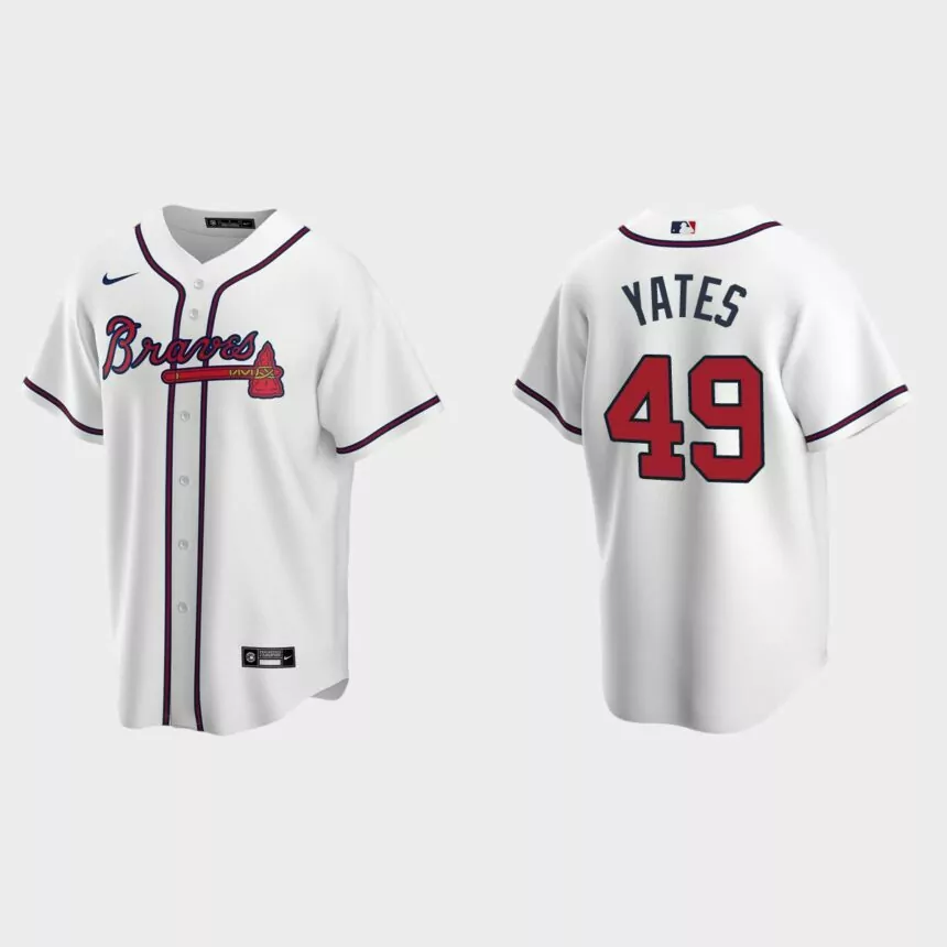 Atlanta Braves Kirby Yates Replica Home Jersey – White