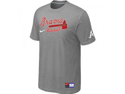 Atlanta Braves L.Grey NEW Short Sleeve Practice T-Shirt