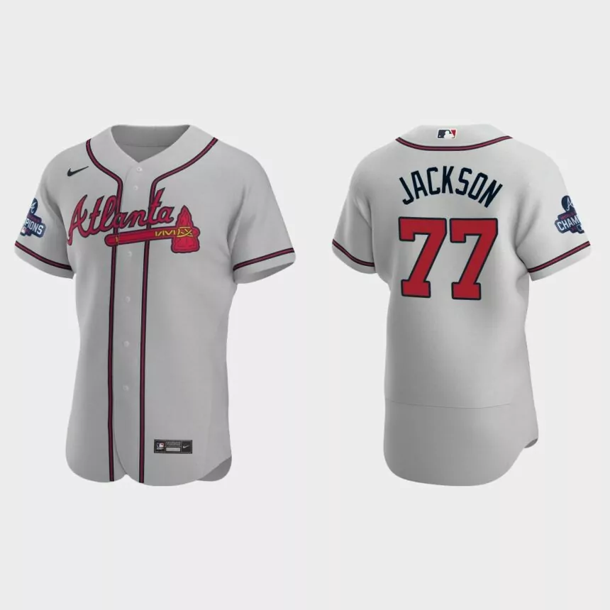 Atlanta Braves Luke Jackson 2021 World Series Champions Gray Authentic Jersey