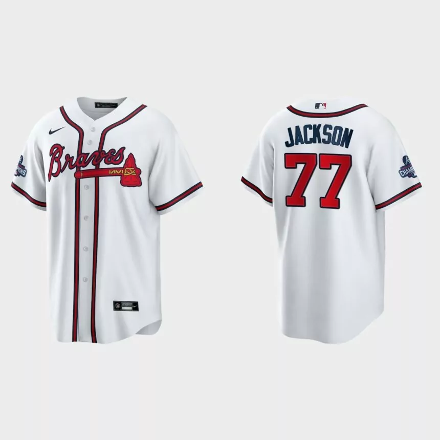 Atlanta Braves Luke Jackson 2021 World Series Champions Replica Jersey – White