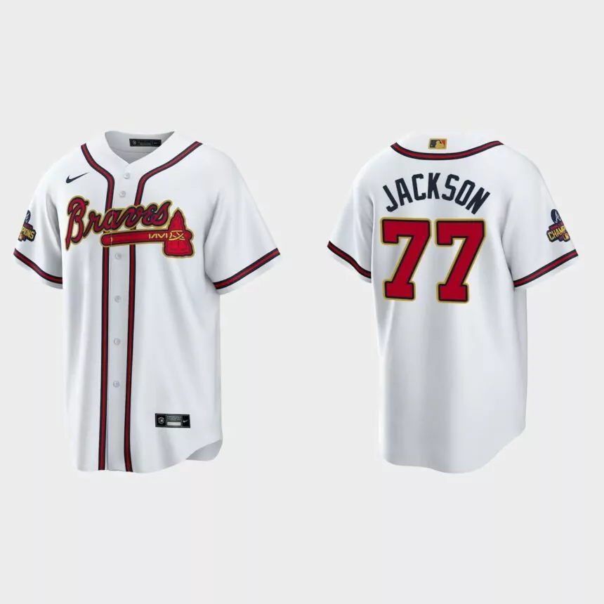 Atlanta Braves Luke Jackson 2022 Gold Program White Replica Jersey