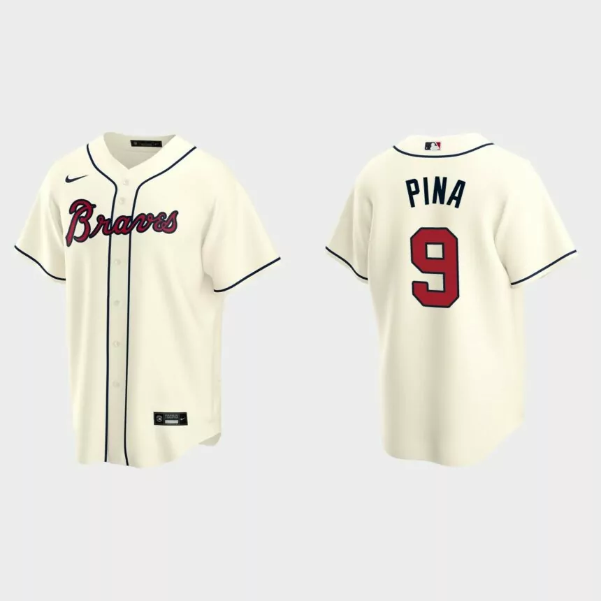 Atlanta Braves Manny Pina Replica Alternate Jersey – Cream