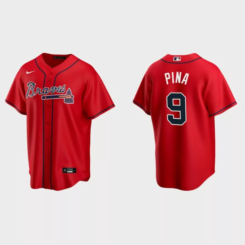 Atlanta Braves Manny Pina Replica Alternate Jersey – Red