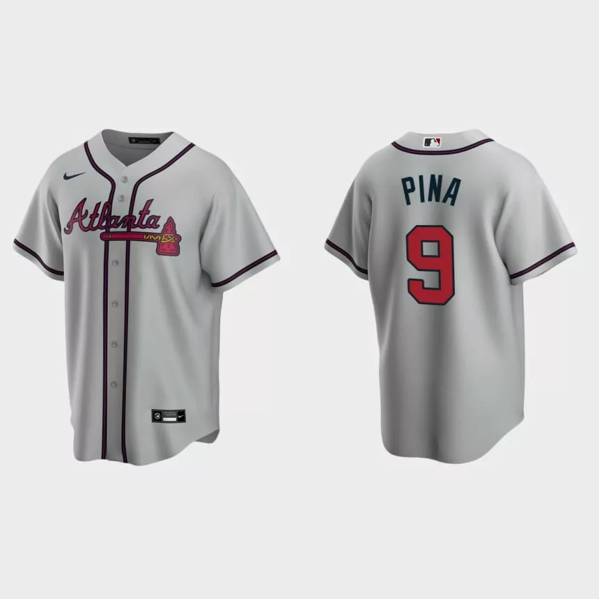 Atlanta Braves Manny Pina Replica Road Jersey – Gray
