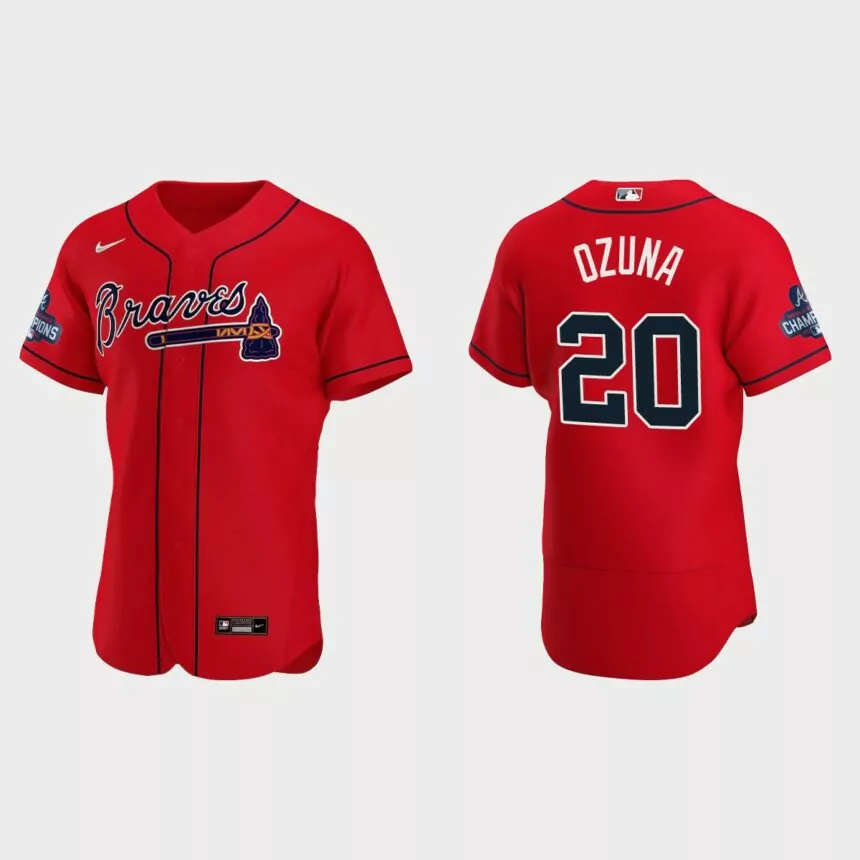Atlanta Braves Marcell Ozuna 2021 World Series Champions Red Authentic Jersey