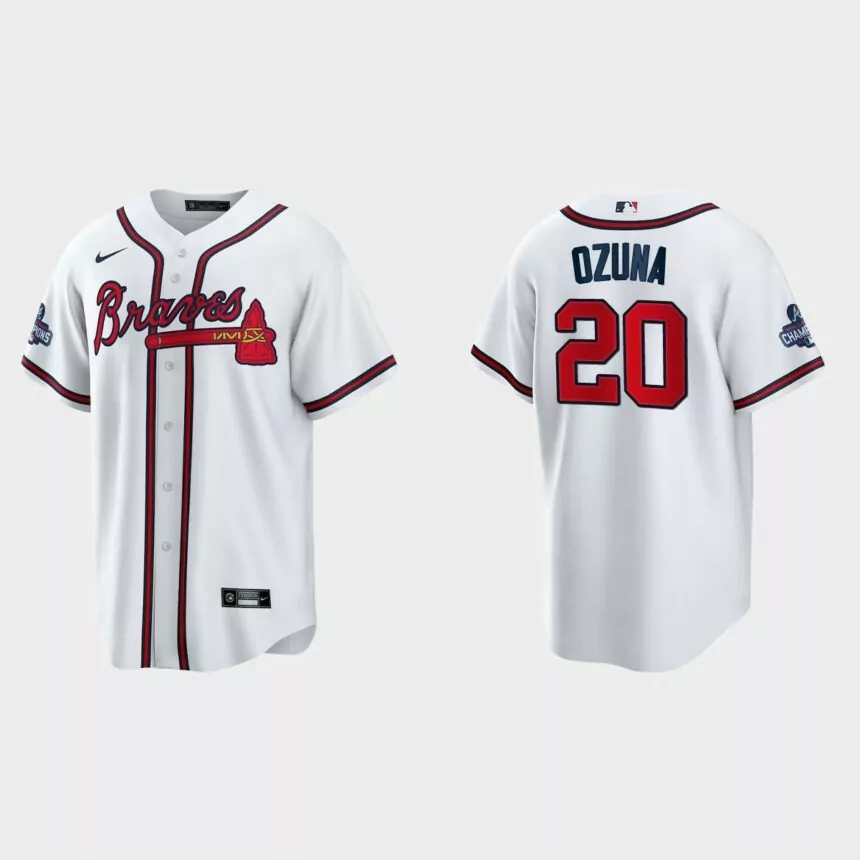 Atlanta Braves Marcell Ozuna 2021 World Series Champions Replica Jersey – White
